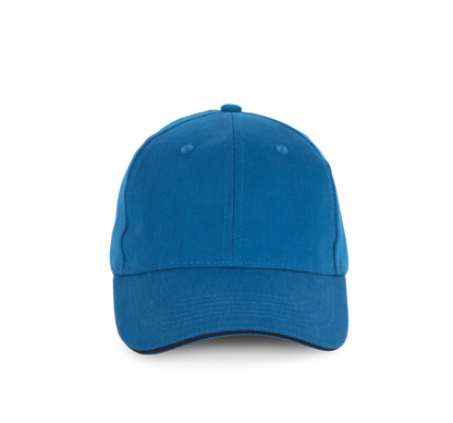 Gorra algodón orgánico con sándwich contrastado - 6 paneles - Sea Blue / Navy