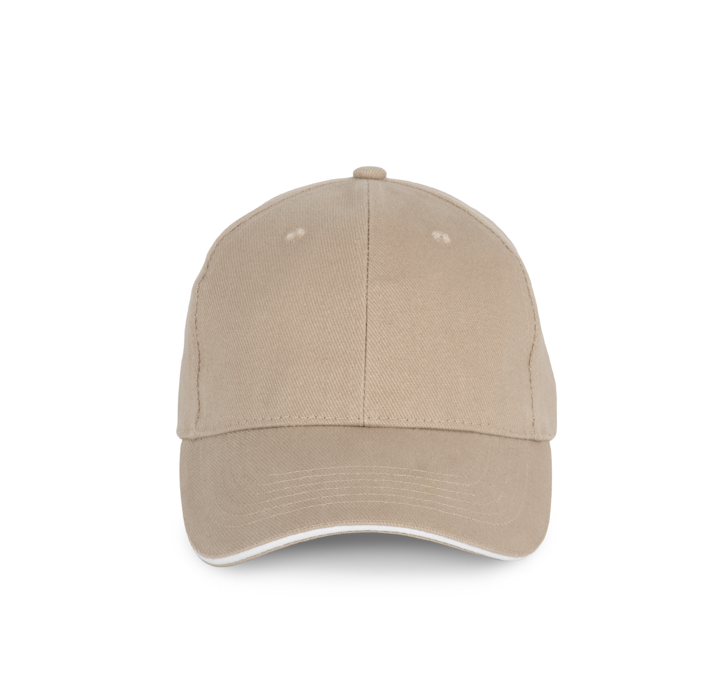 Gorra algodón orgánico con sándwich contrastado - 6 paneles - Wet Sand / White