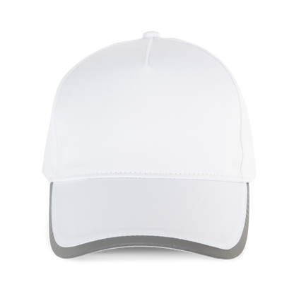 Gorra de 5 paneles de poliéster - White