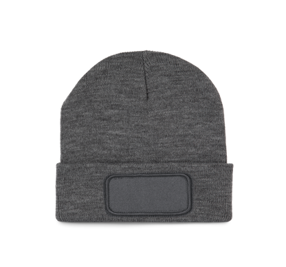 Gorro reciclado con parche - Grey Heather