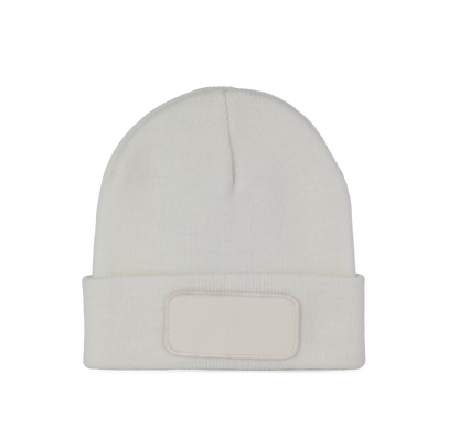 Gorro reciclado con parche - White