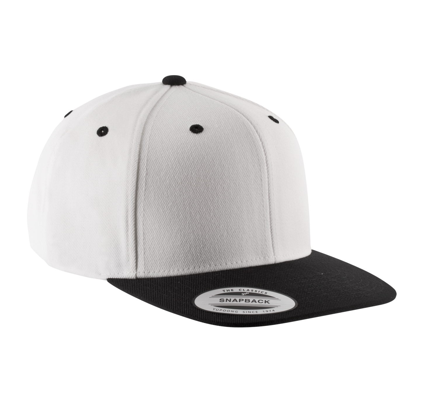 Gorra visera plana - 6 paneles - White / Black
