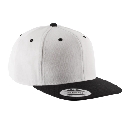 Gorra visera plana - 6 paneles - White / Black