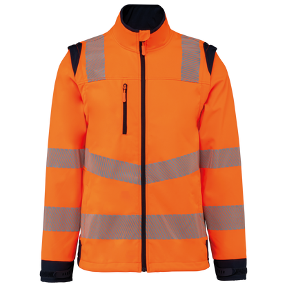 CHAQUETA SOFTSHELL DE SEGURIDAD RECICLADA CON MANGAS AMOVIBLES UNISEX - WK460