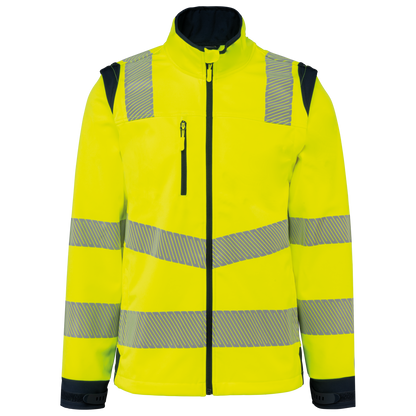 CHAQUETA SOFTSHELL DE SEGURIDAD RECICLADA CON MANGAS AMOVIBLES UNISEX - WK460