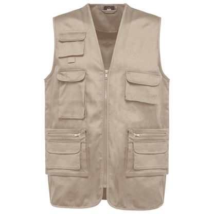 Chaleco polialgodón multibolsillos con forro  - Unisex
