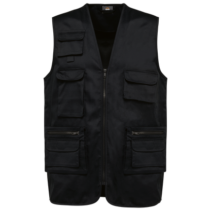 Chaleco polialgodón multibolsillos con forro  - Unisex