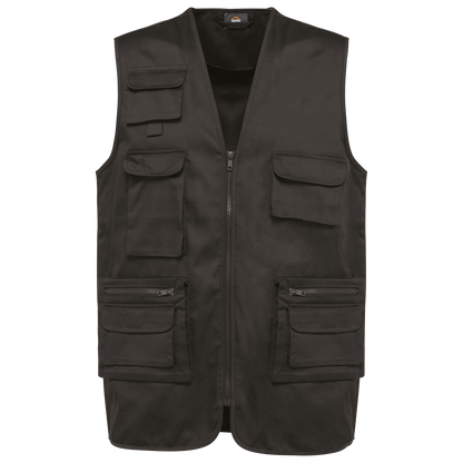 Chaleco polialgodón multibolsillos con forro  - Unisex