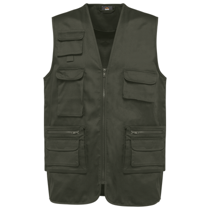 Chaleco polialgodón multibolsillos con forro  - Unisex