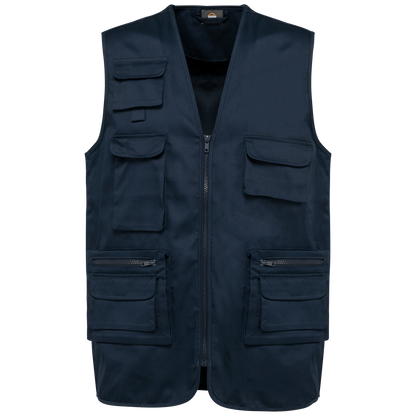 Chaleco polialgodón multibolsillos con forro  - Unisex
