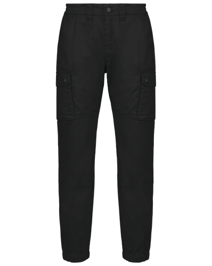 Pantalón tipo cargo unisex con bajo elástico
