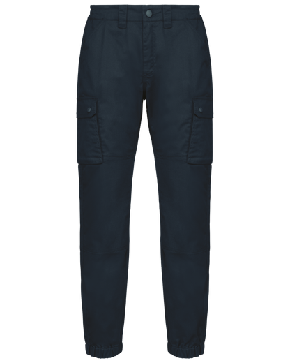 Pantalón tipo cargo unisex con bajo elástico