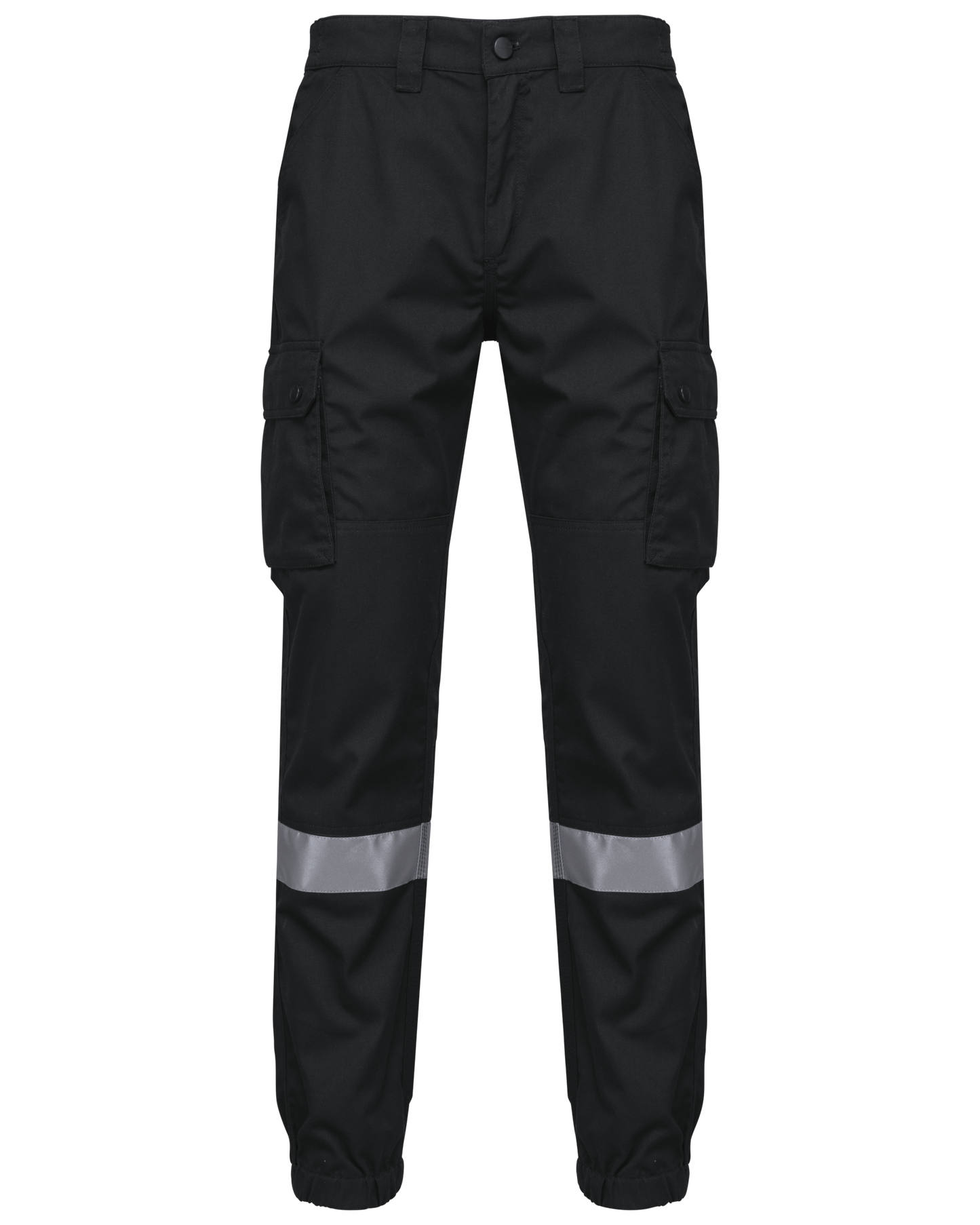 Pantalón cargo unisex con bajo elástico y tira reflectante