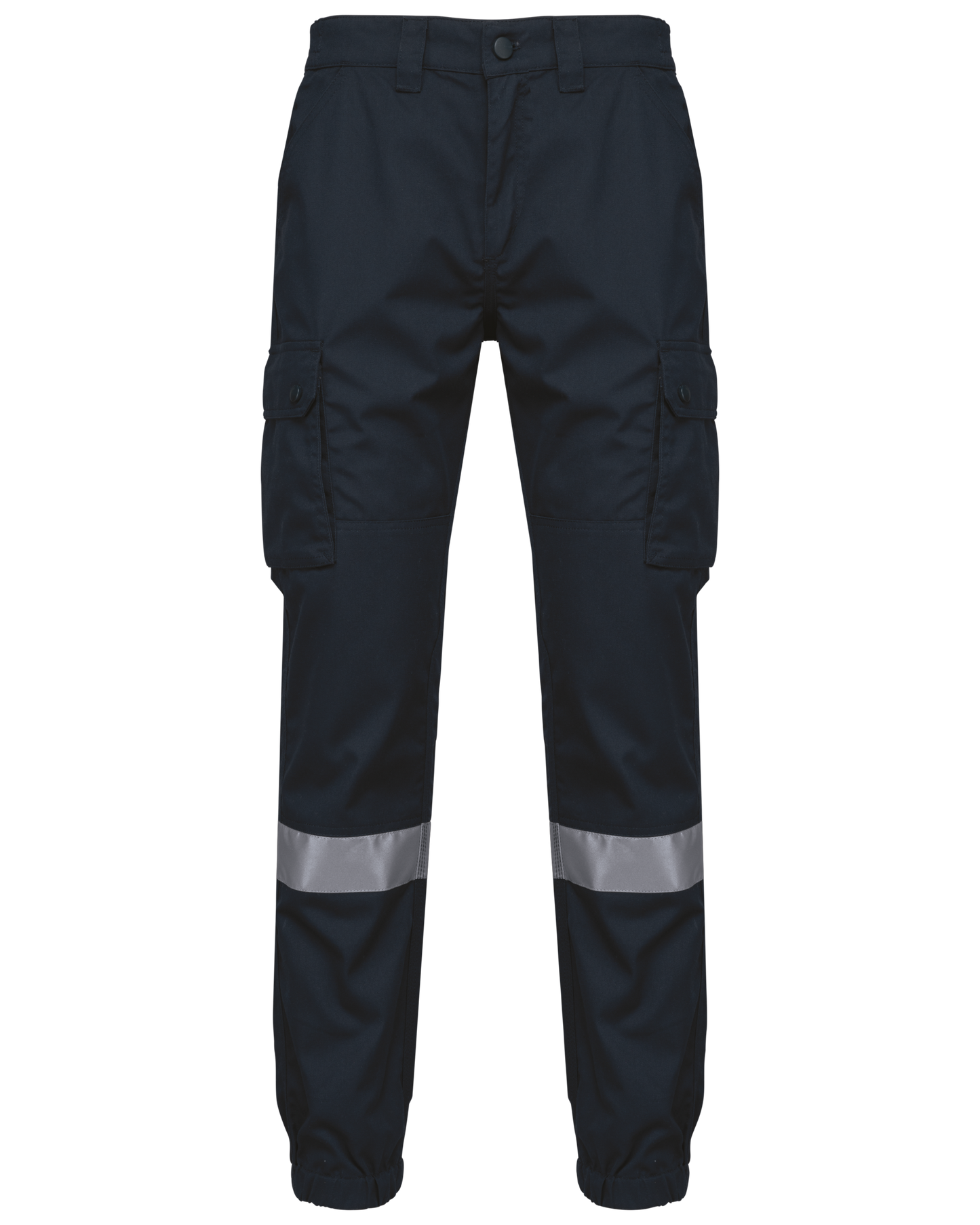 Pantalón cargo unisex con bajo elástico y tira reflectante