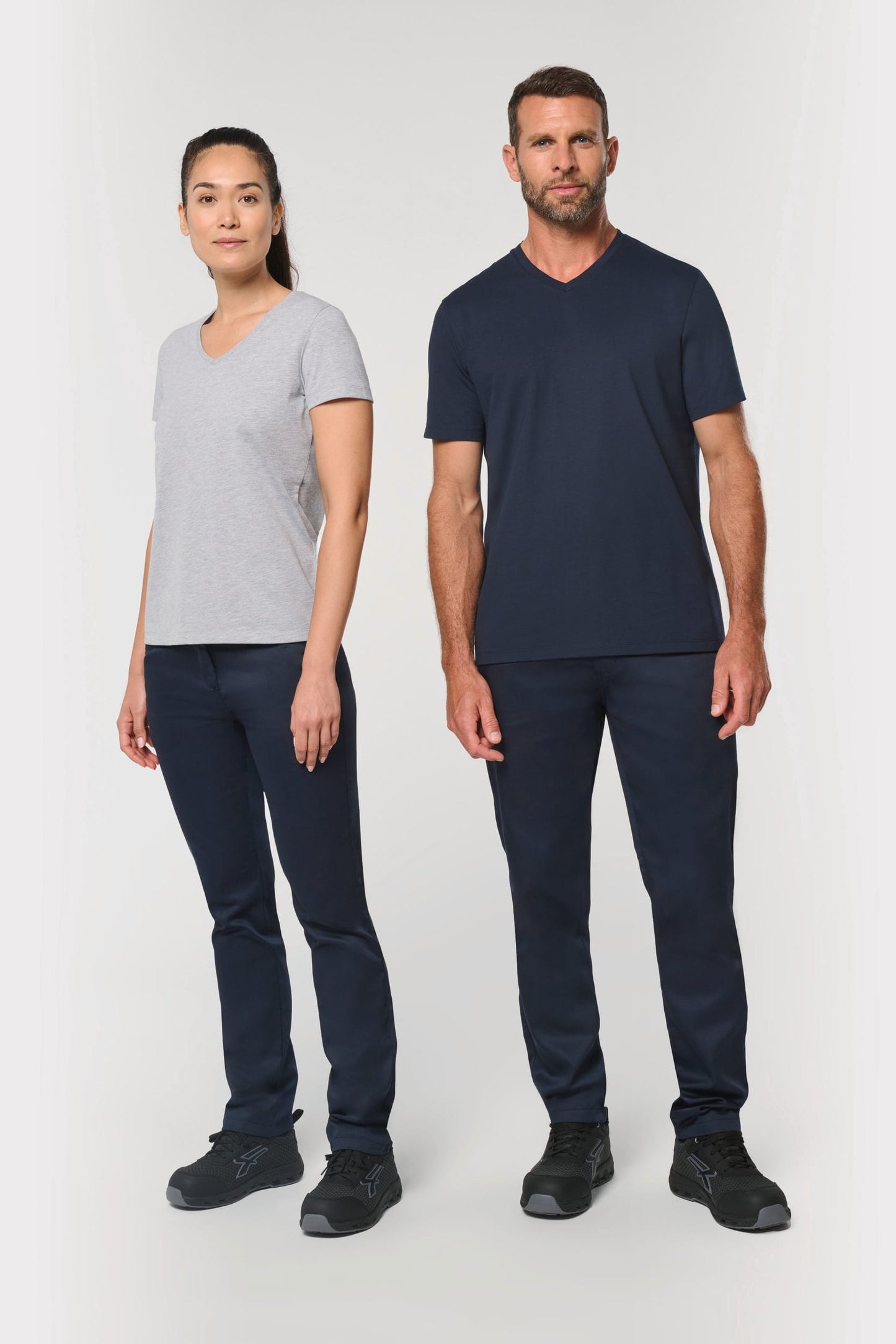 Camiseta ecorresponsable antibacteriana cuello de pico mujer