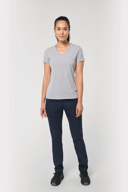Camiseta ecorresponsable antibacteriana cuello de pico mujer