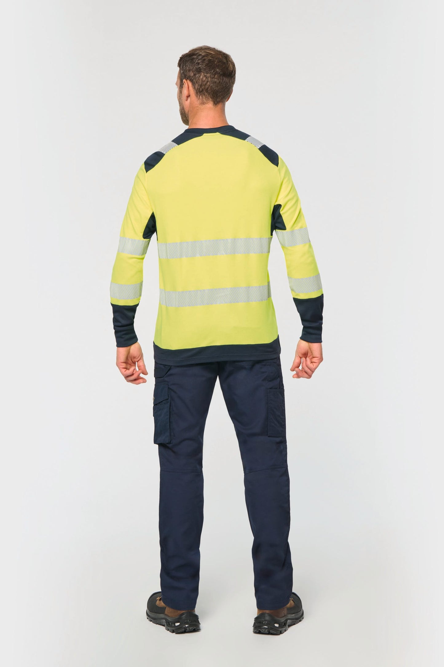 Camiseta de seguridad reciclada cuello redondo manga larga unisex