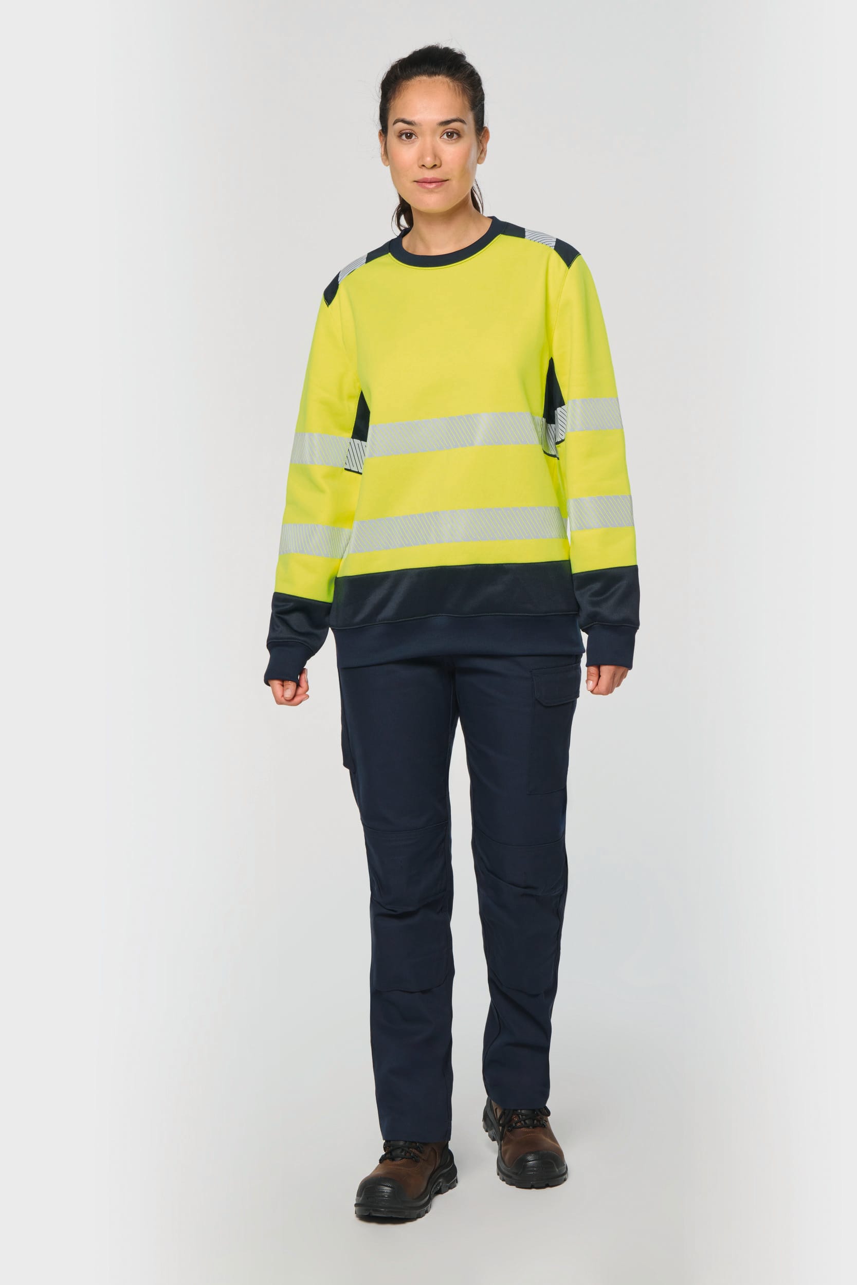 Sudadera de seguridad reciclada cuello redondo unisex
