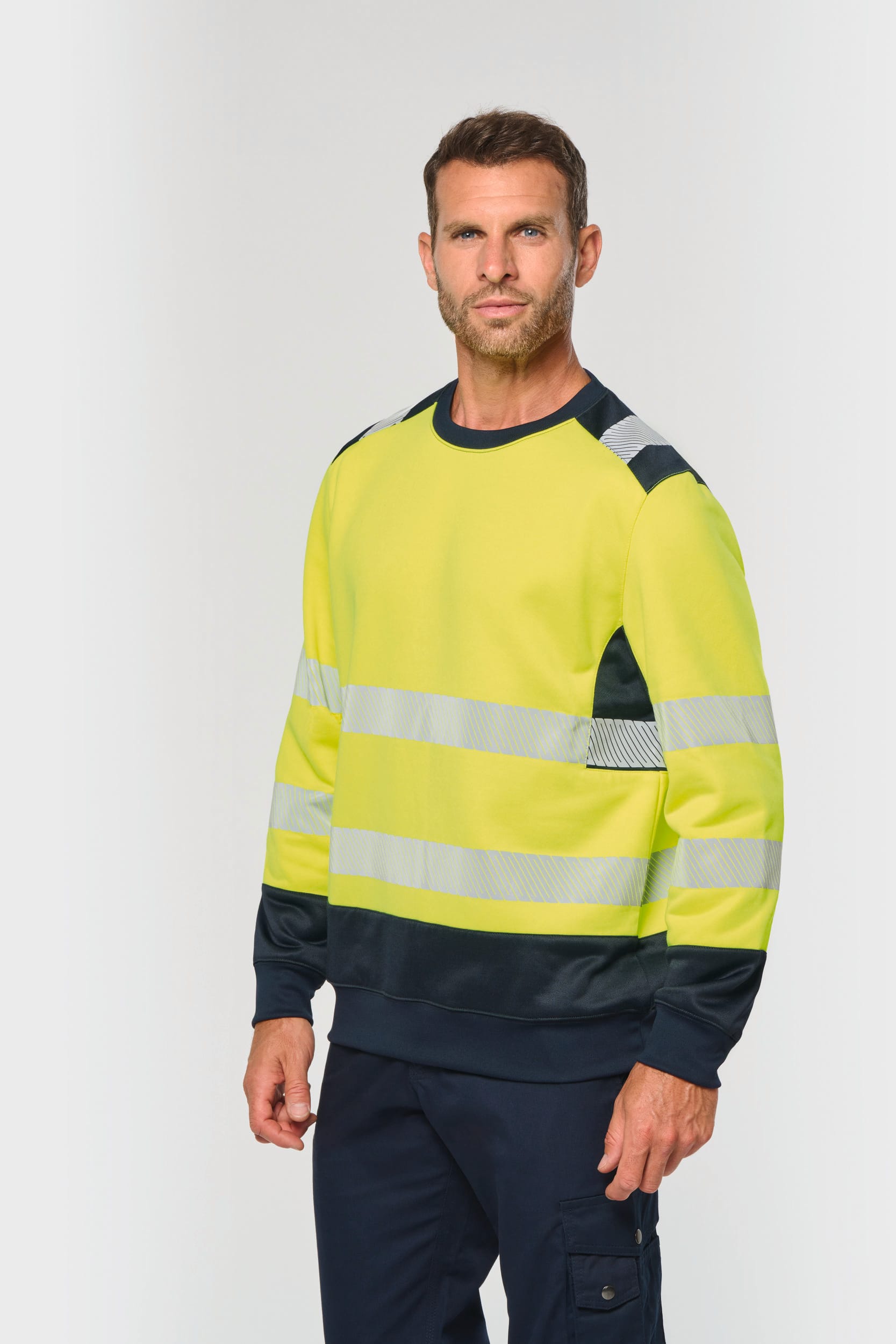 Sudadera de seguridad reciclada cuello redondo unisex