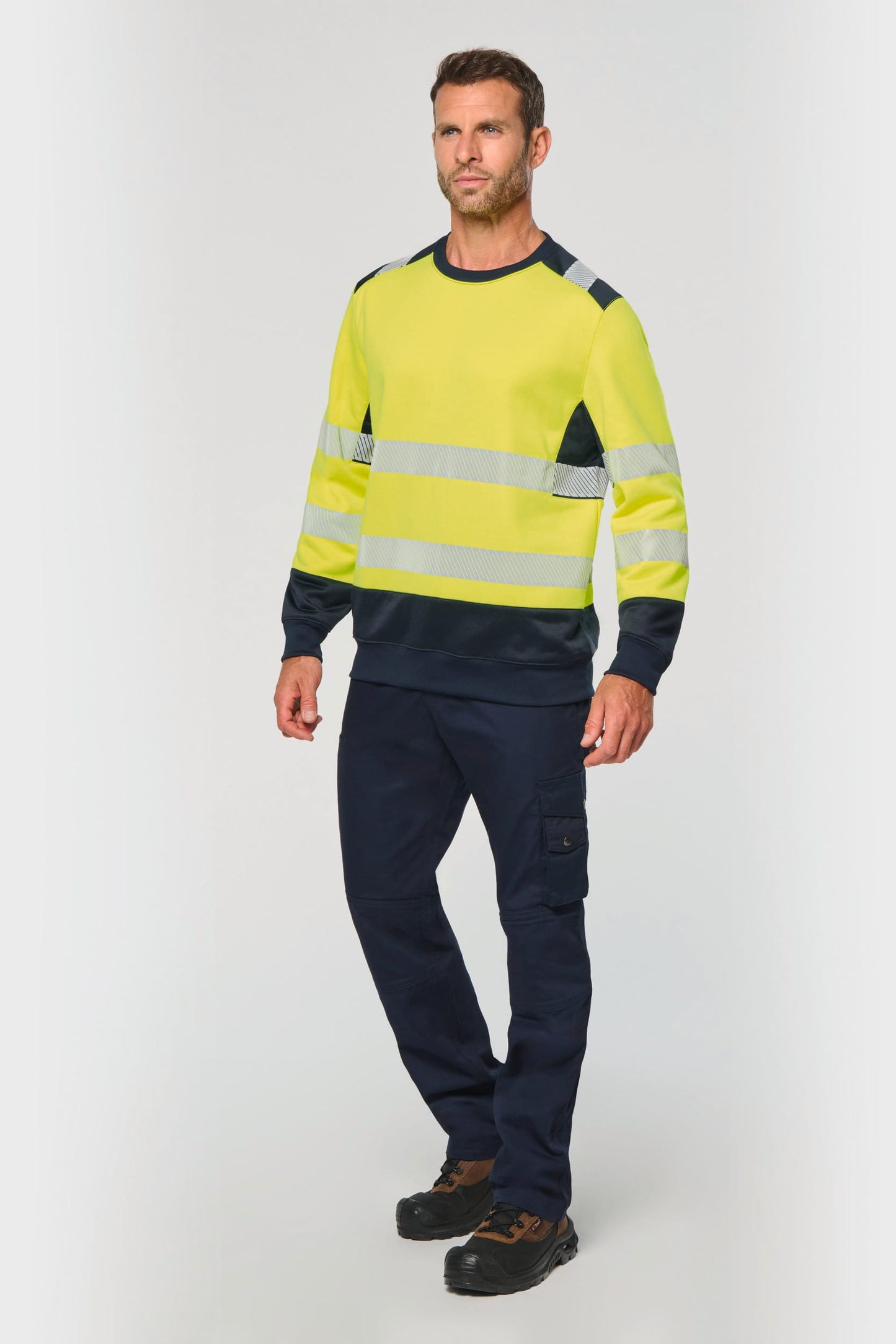 Sudadera de seguridad reciclada cuello redondo unisex