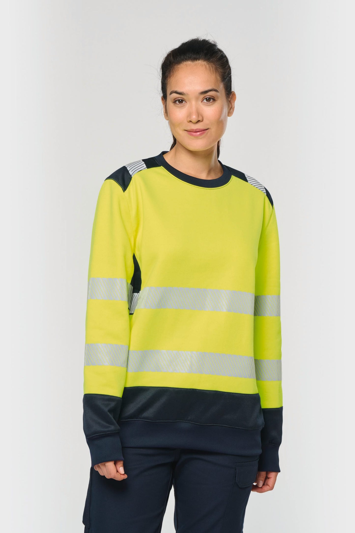 Sudadera de seguridad reciclada cuello redondo unisex