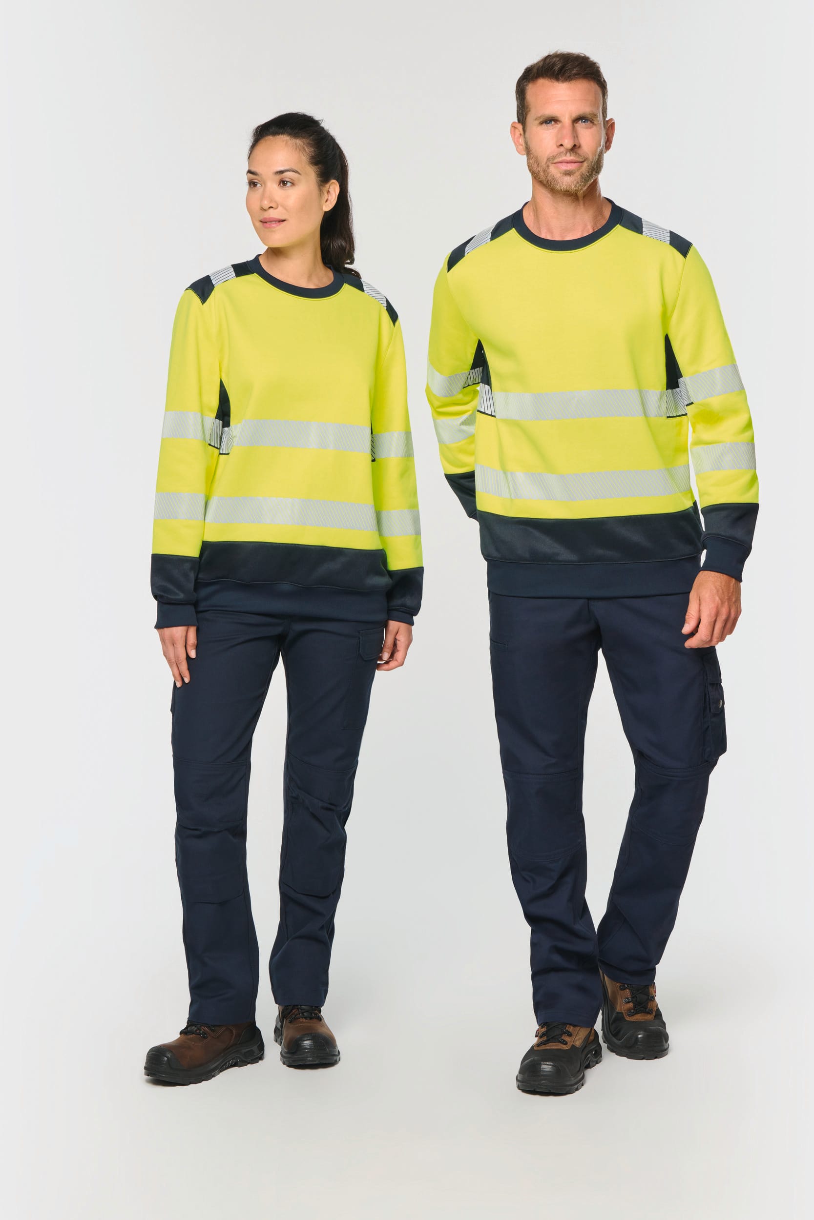 Sudadera de seguridad reciclada cuello redondo unisex