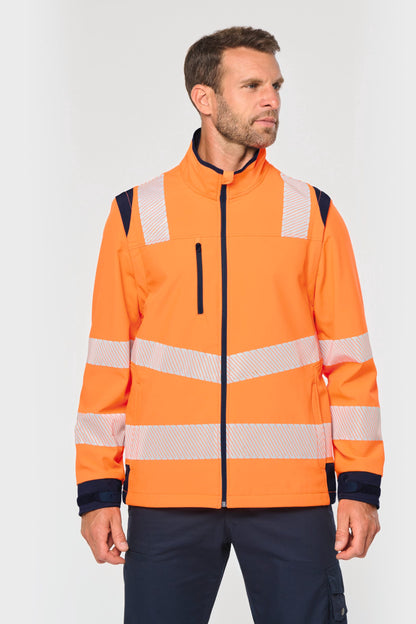 Chaqueta softshell de seguridad reciclada con mangas amovibles unisex