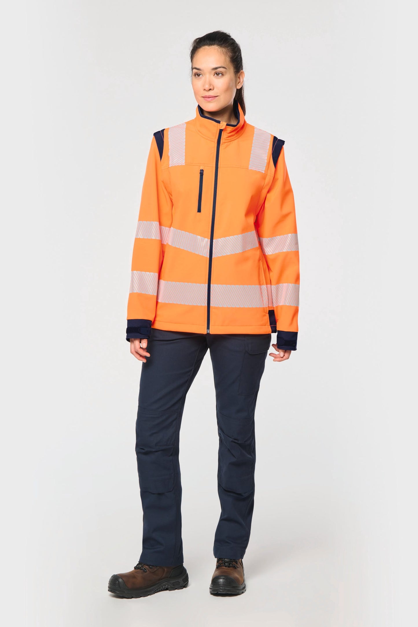 Chaqueta softshell de seguridad reciclada con mangas amovibles unisex