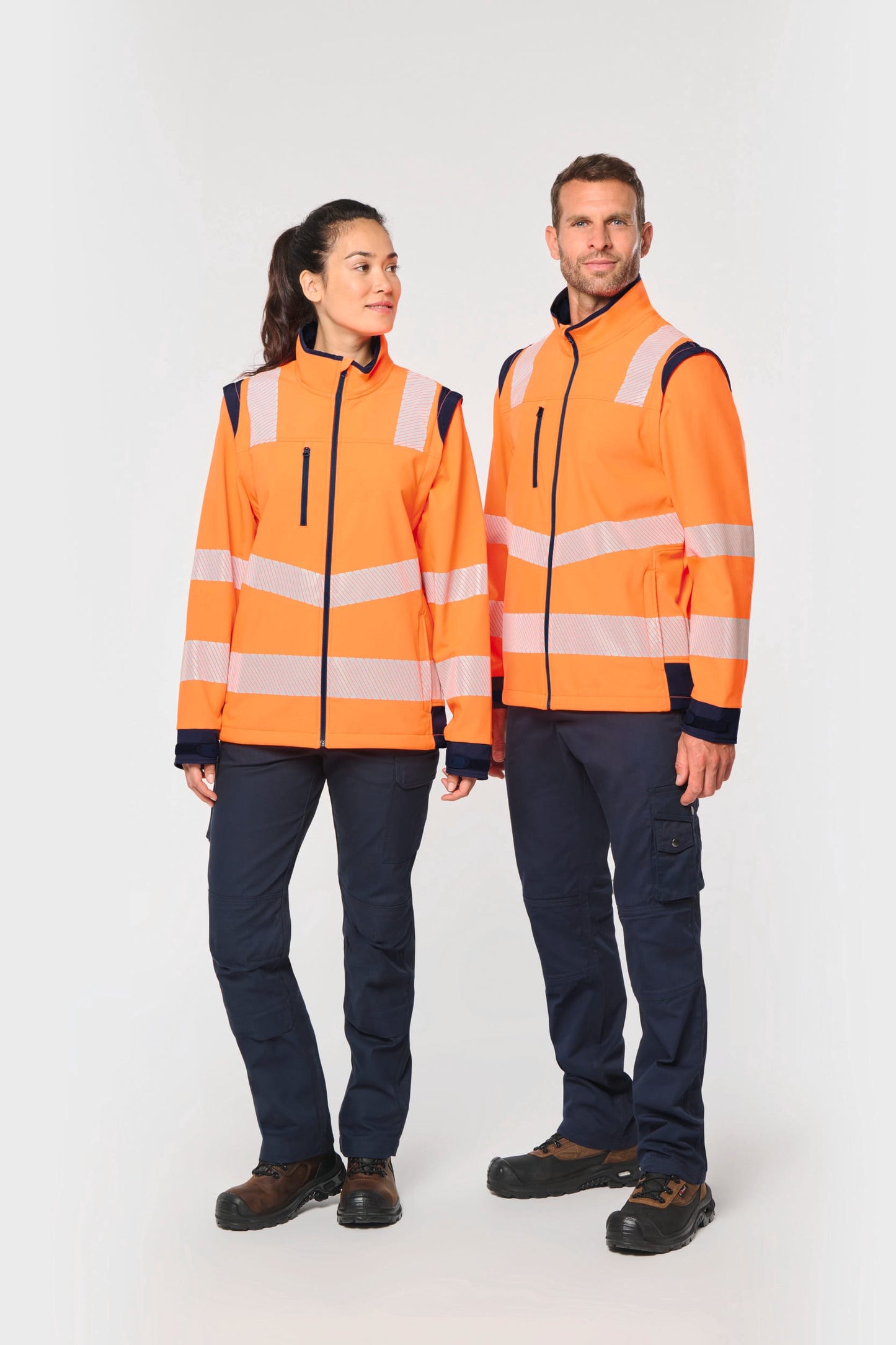 Chaqueta softshell de seguridad reciclada con mangas amovibles unisex