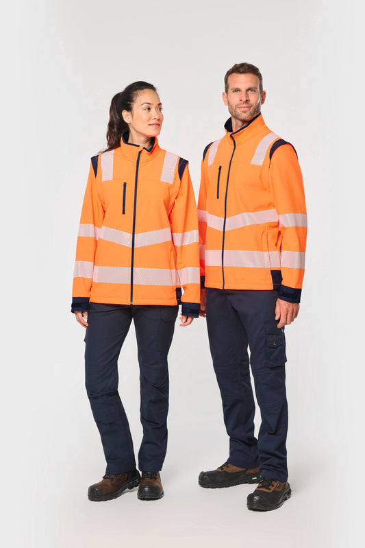 Chaqueta softshell de seguridad reciclada con mangas amovibles unisex