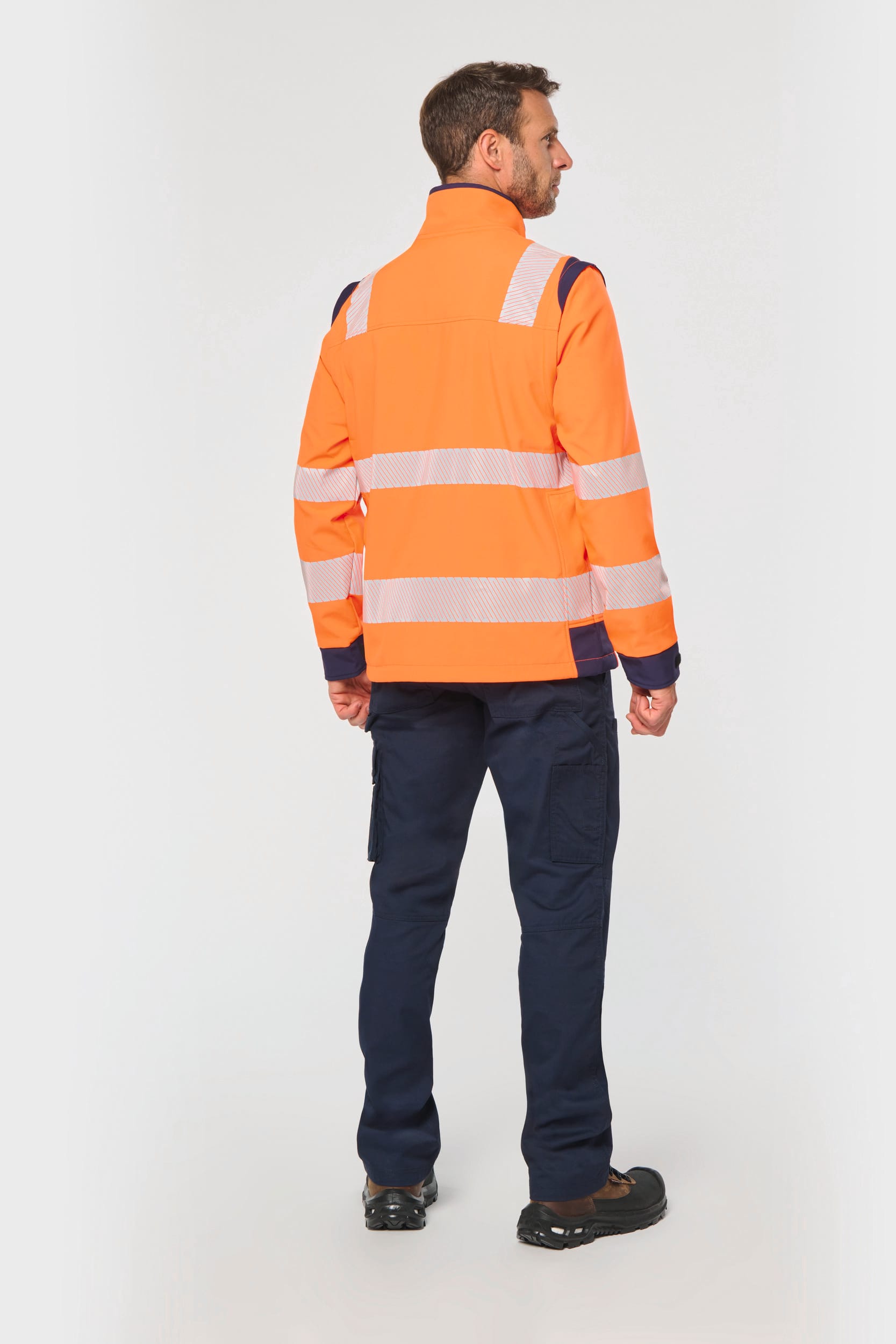 Chaqueta softshell de seguridad reciclada con mangas amovibles unisex