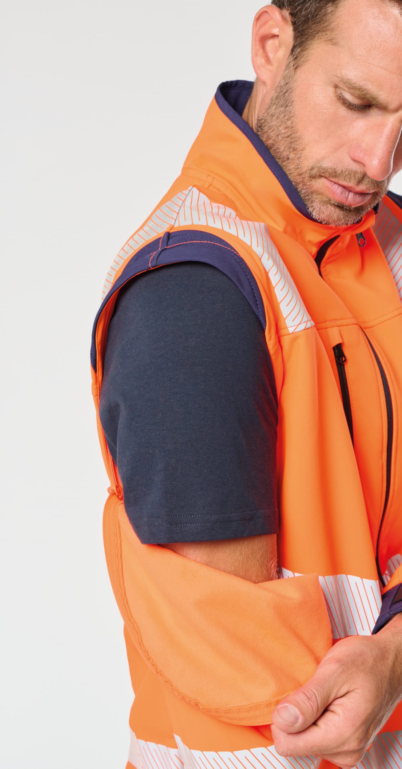 Chaqueta softshell de seguridad reciclada con mangas amovibles unisex