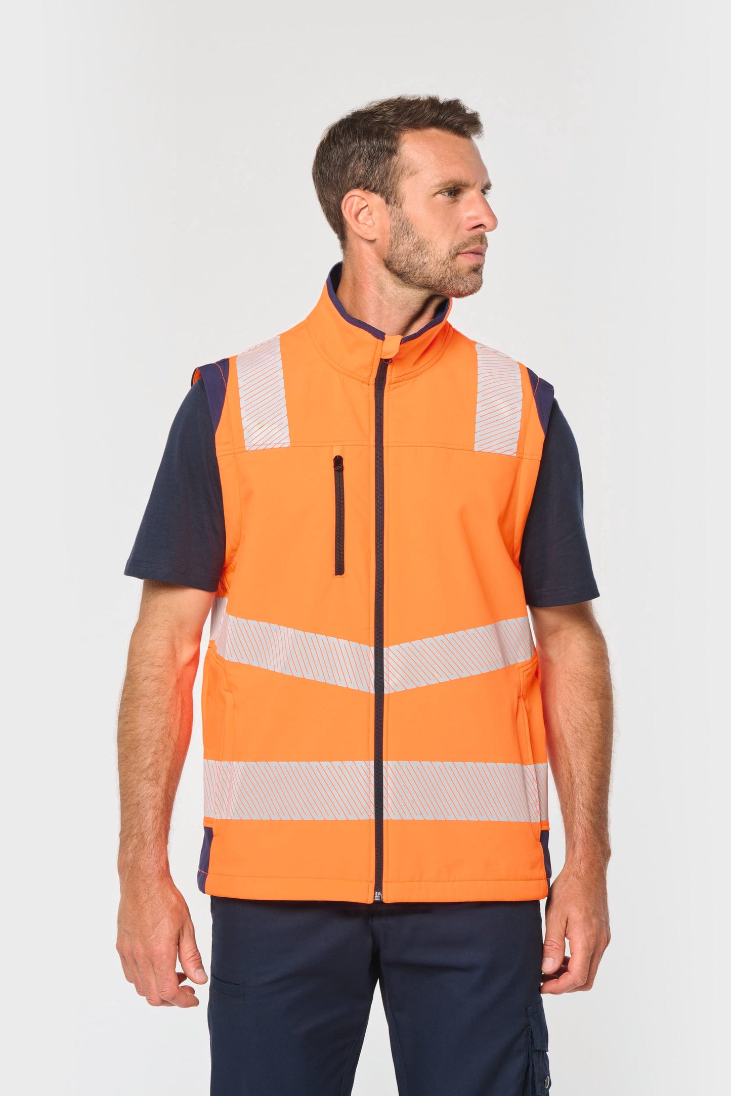 Chaqueta softshell de seguridad reciclada con mangas amovibles unisex