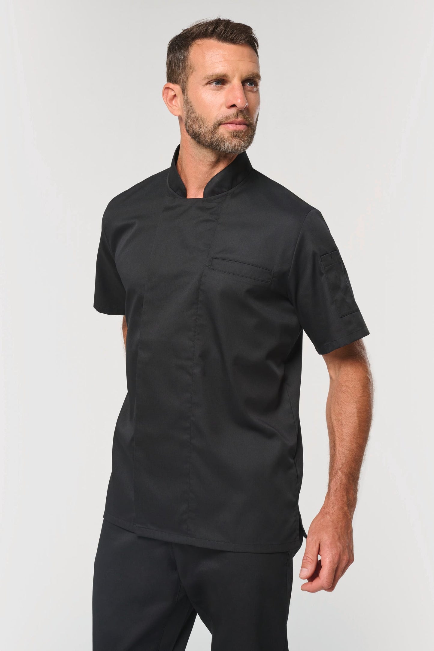 Chaqueta de cocina ecorresponsable y transpirable de manga corta unisex