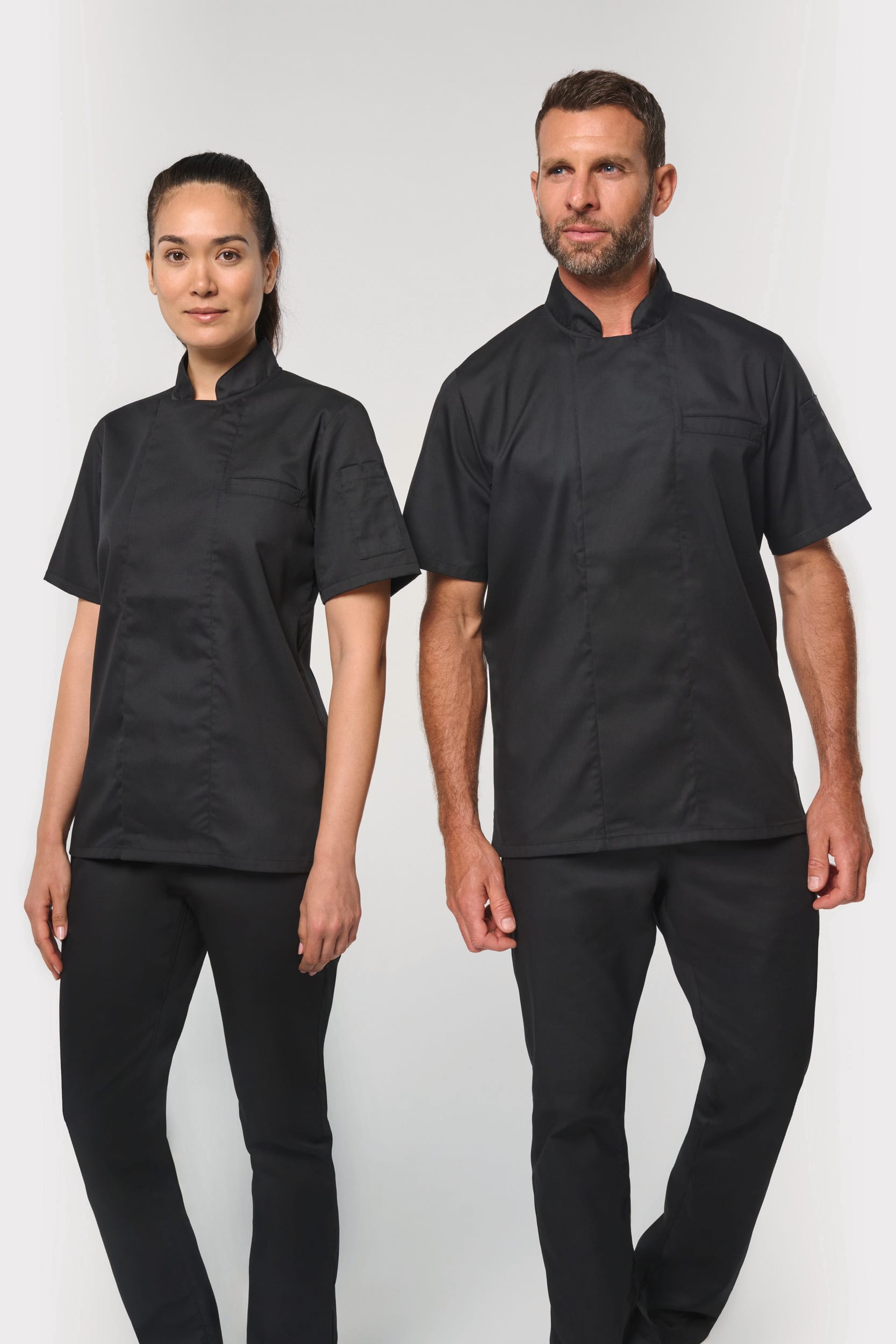 Chaqueta de cocina ecorresponsable y transpirable de manga corta unisex