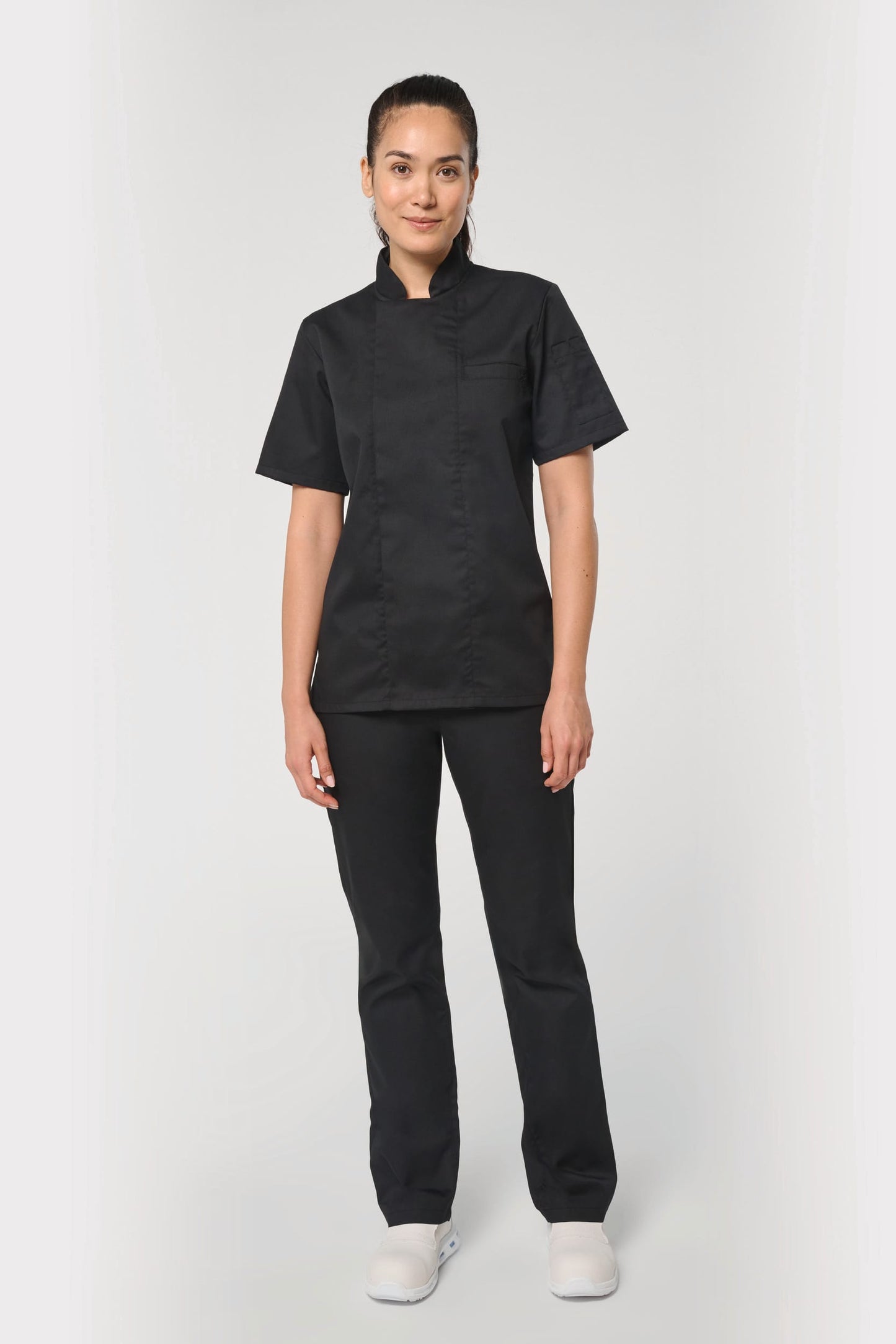 Chaqueta de cocina ecorresponsable y transpirable de manga corta unisex