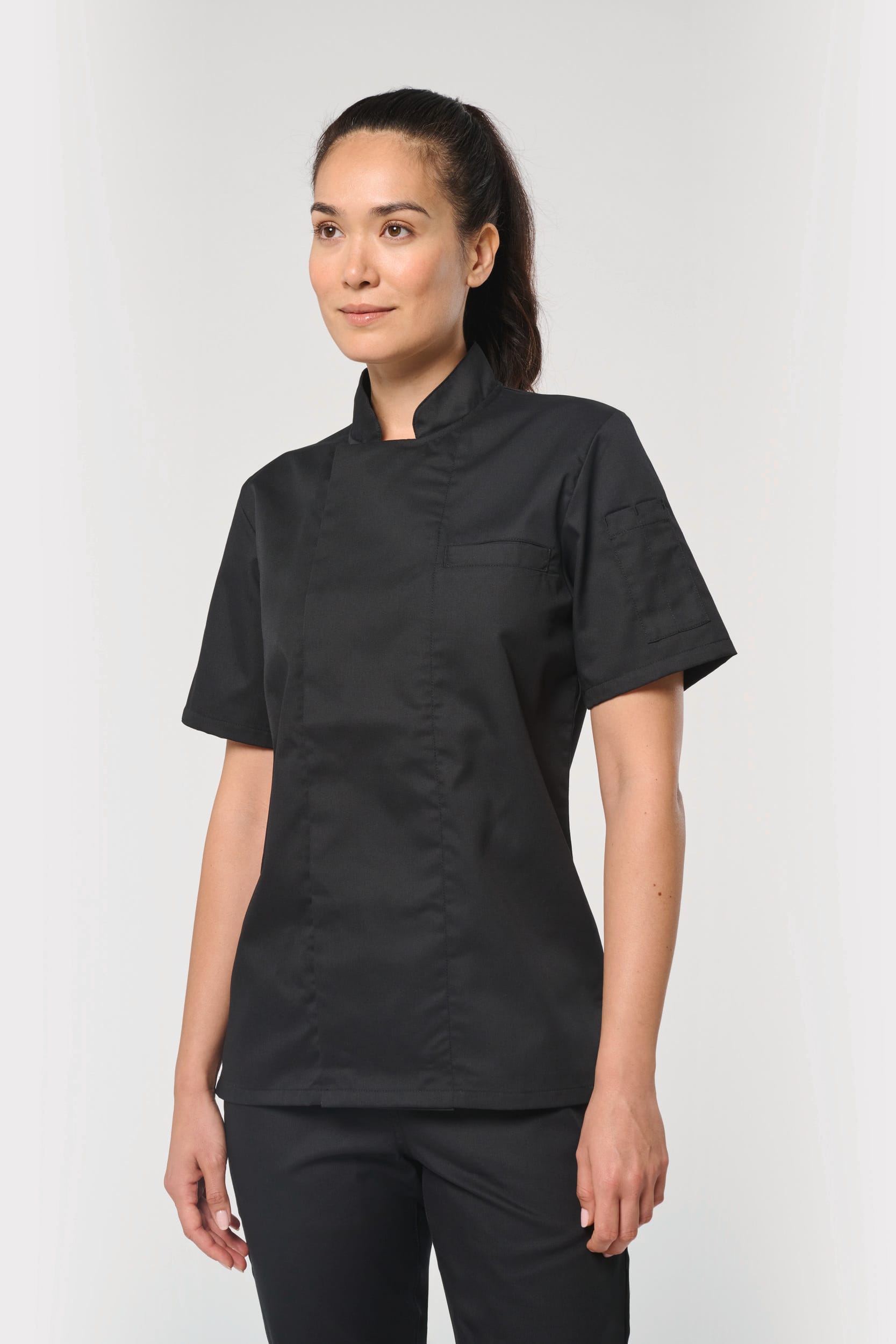 Chaqueta de cocina ecorresponsable y transpirable de manga corta unisex