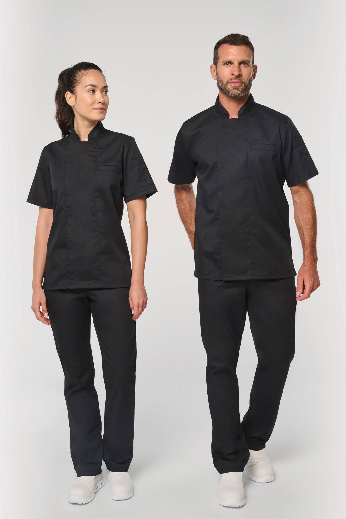 Chaqueta de cocina ecorresponsable y transpirable de manga corta unisex
