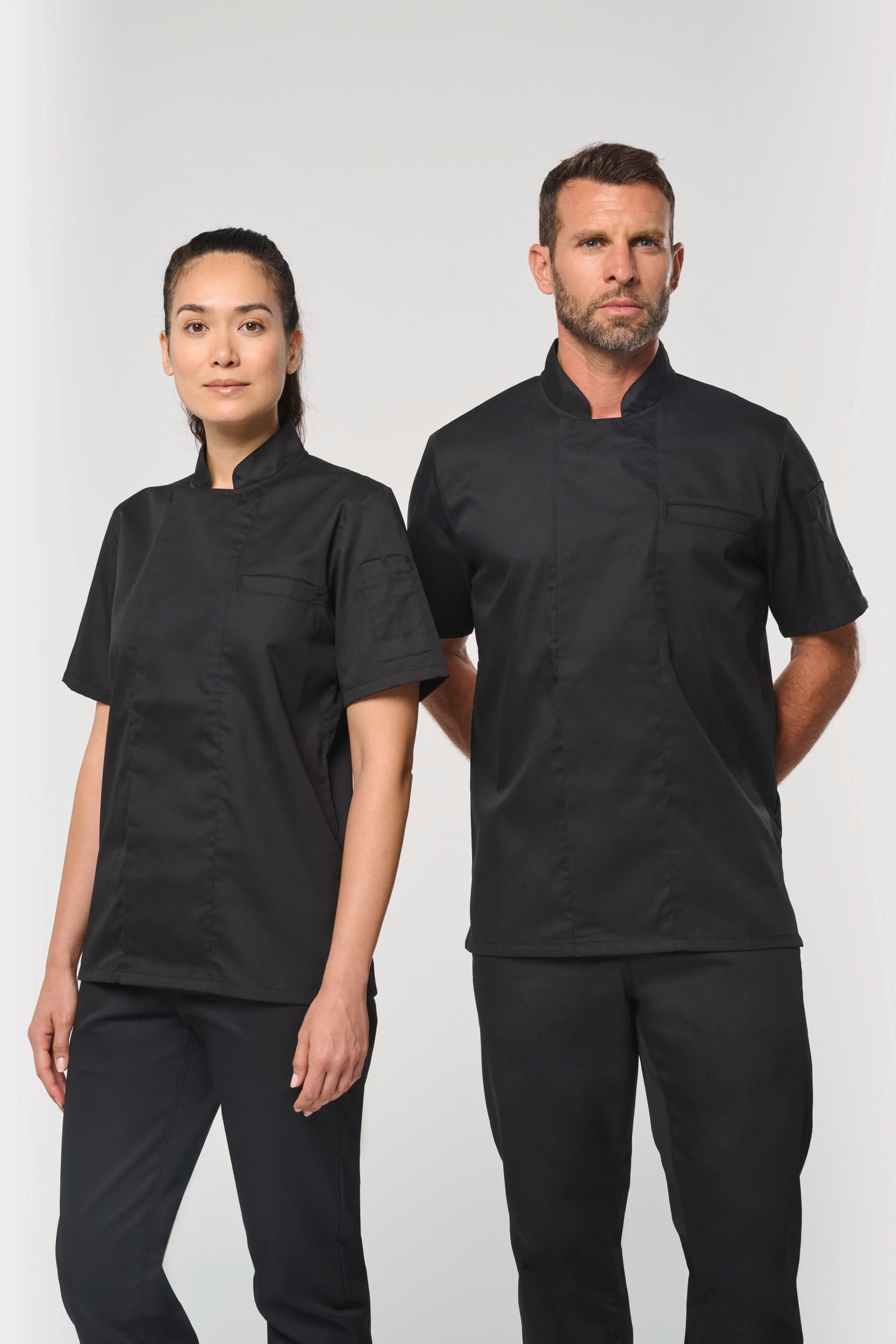 Chaqueta de cocina ecorresponsable y transpirable de manga corta unisex