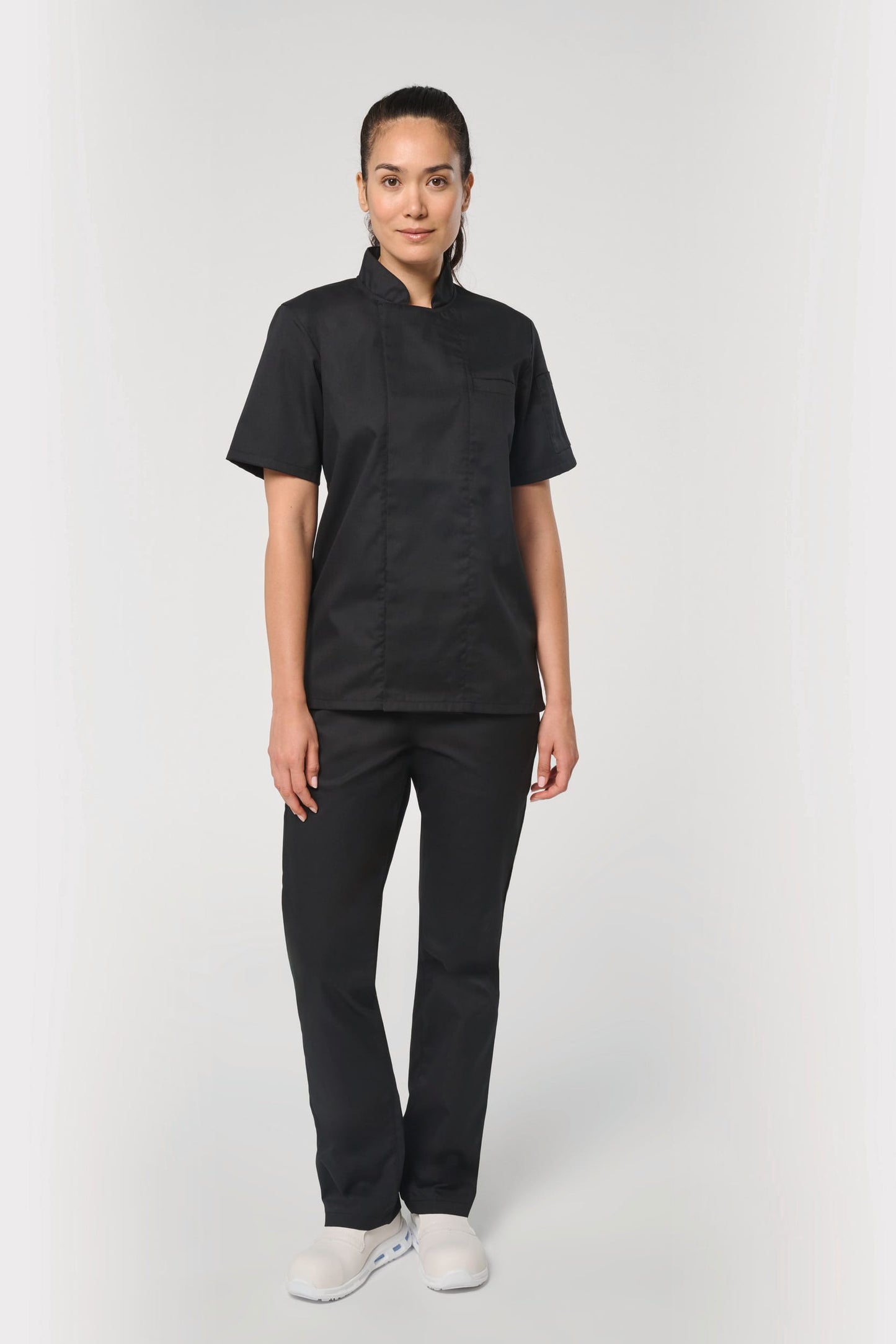 Chaqueta de cocina ecorresponsable y transpirable de manga corta unisex