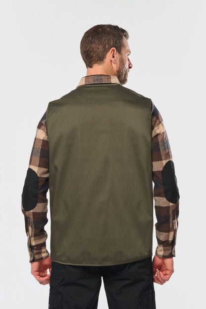 Chaleco polialgodón multibolsillos con forro  - Unisex