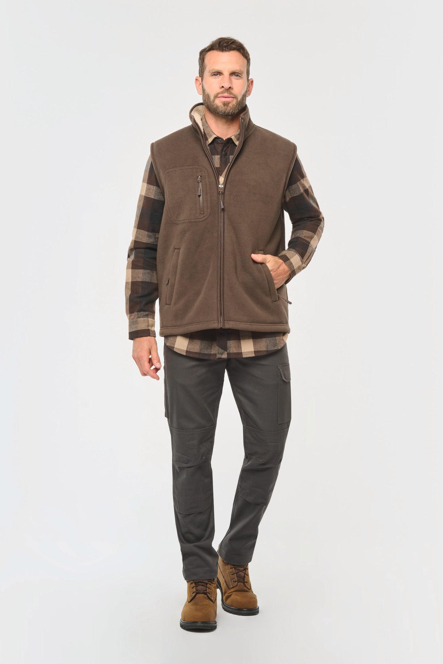 Chaleco polar con interior de sherpa unisex
