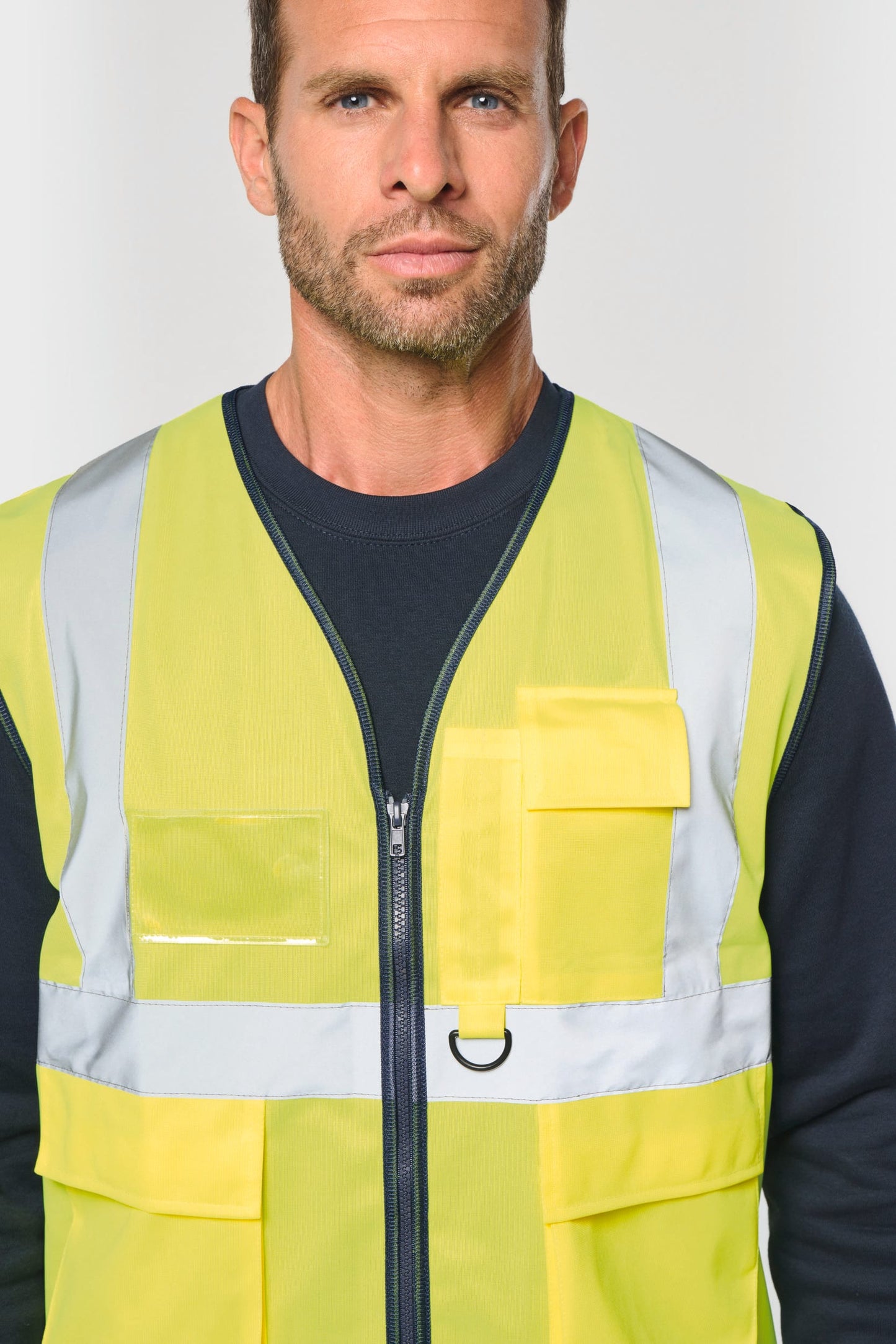 Chaleco de seguridad alta visibilidad reciclado con cremallera unisex