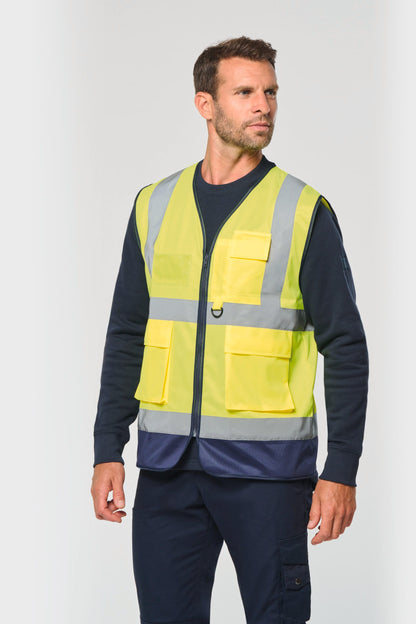 Chaleco de seguridad alta visibilidad reciclado con cremallera unisex