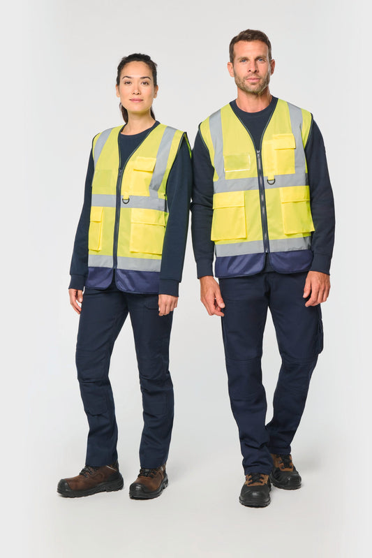 Chaleco de seguridad alta visibilidad reciclado con cremallera unisex