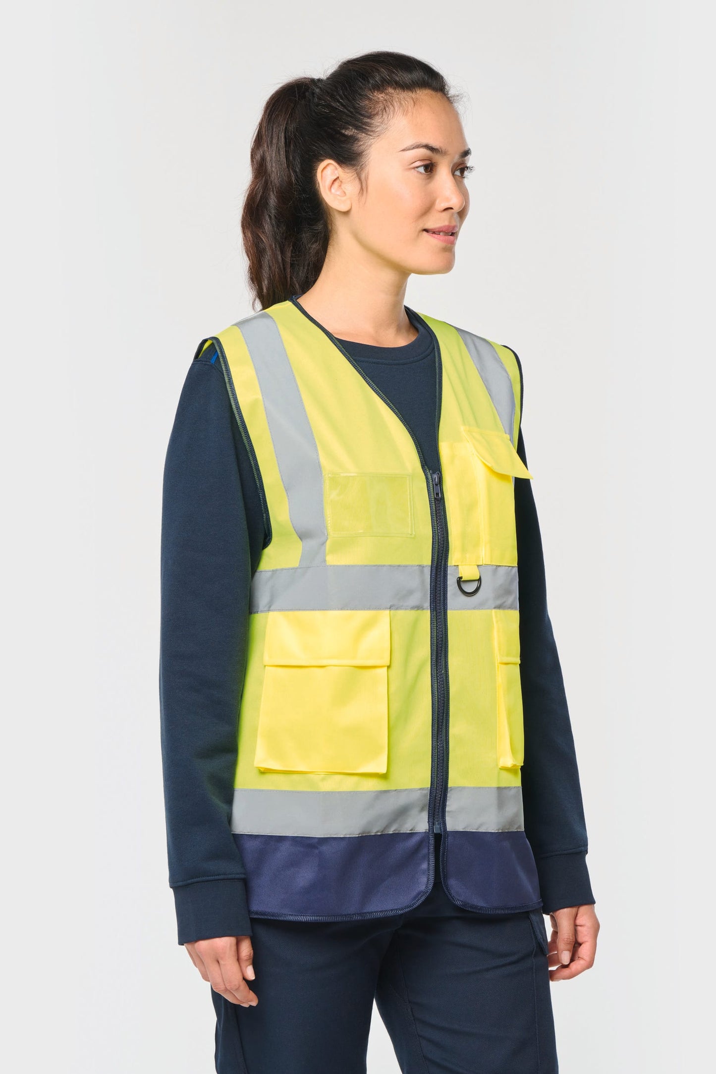 Chaleco de seguridad alta visibilidad reciclado con cremallera unisex