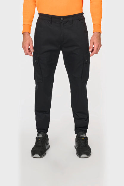 Pantalón tipo cargo unisex con bajo elástico