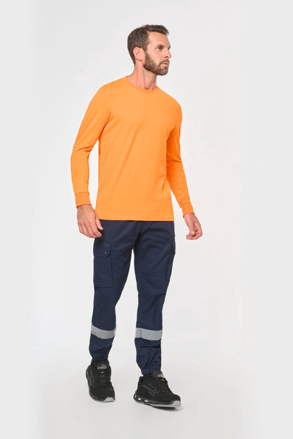 Pantalón cargo unisex con bajo elástico y tira reflectante
