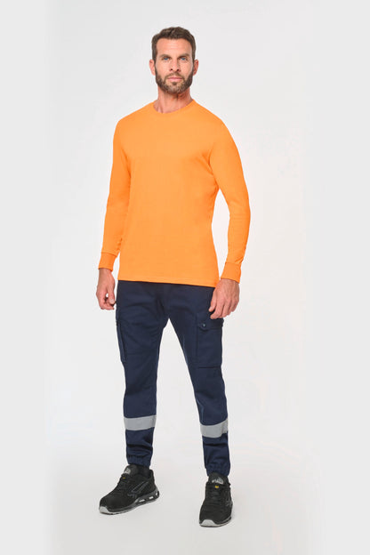 Pantalón cargo unisex con bajo elástico y tira reflectante