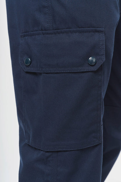 Pantalón cargo unisex con bajo elástico y tira reflectante